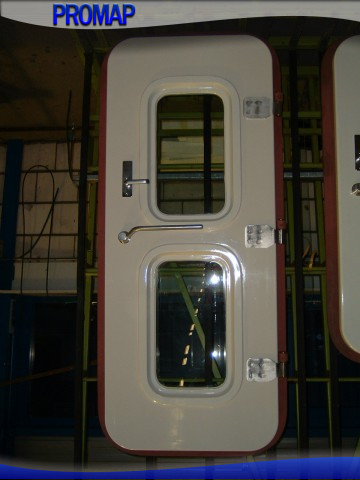 Fixed windows into the ship door